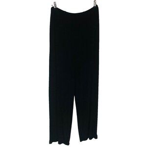 VTG‎ Citiknits QVC Black Slinky Knit Straight Leg Pants Womens L USA Office